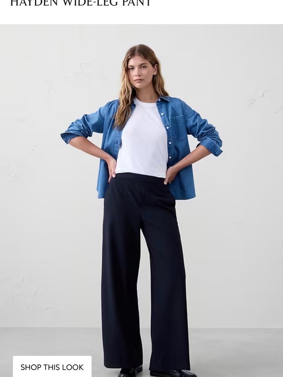 Banana Republic Pants - Banana Republic Hayden Wide-Leg Navy Pants XS